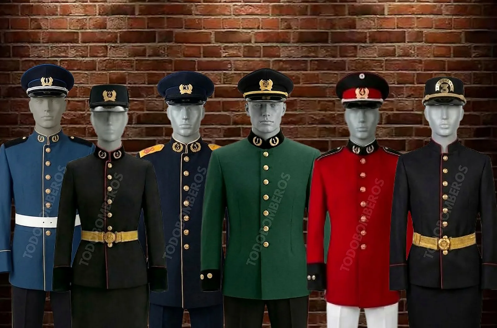 Gorras institucionales de paño de lana para bomberos