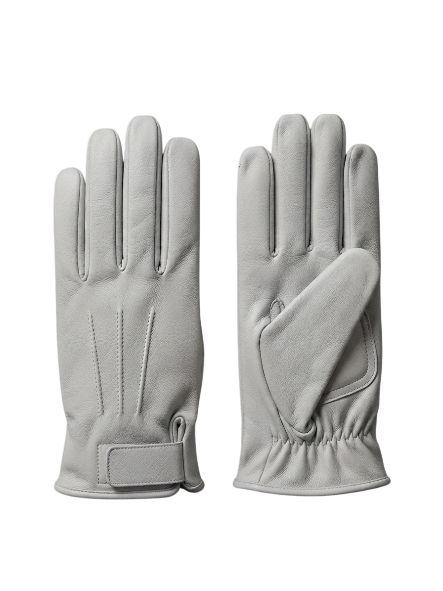 Guantes de cuero blancos con cierre de velcro para uniforme de gala de bombero