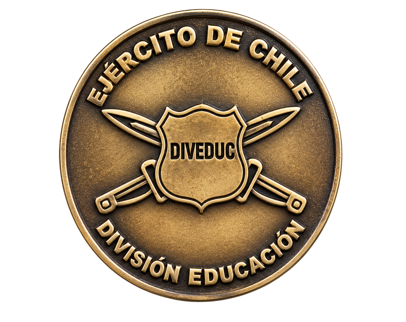 Moneda de bronce del Ejército de Chile, División Educación (DIVEDUC)
