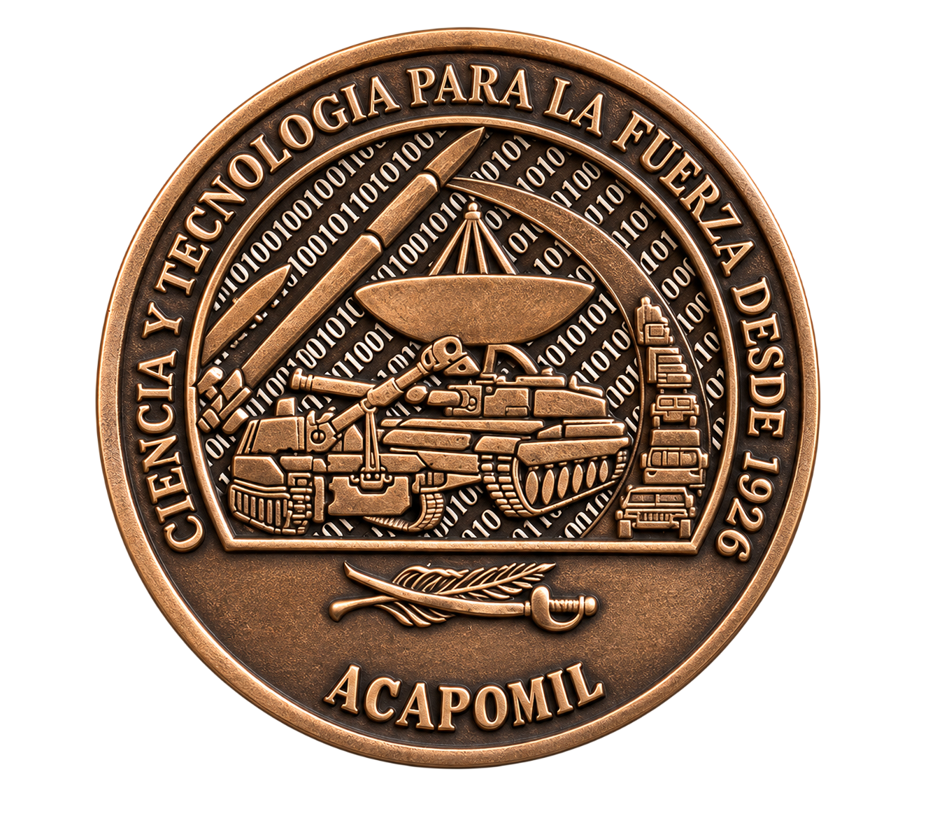 Moneda de bronce Acapomil, Ciencia y Tecnología para la Fuerza