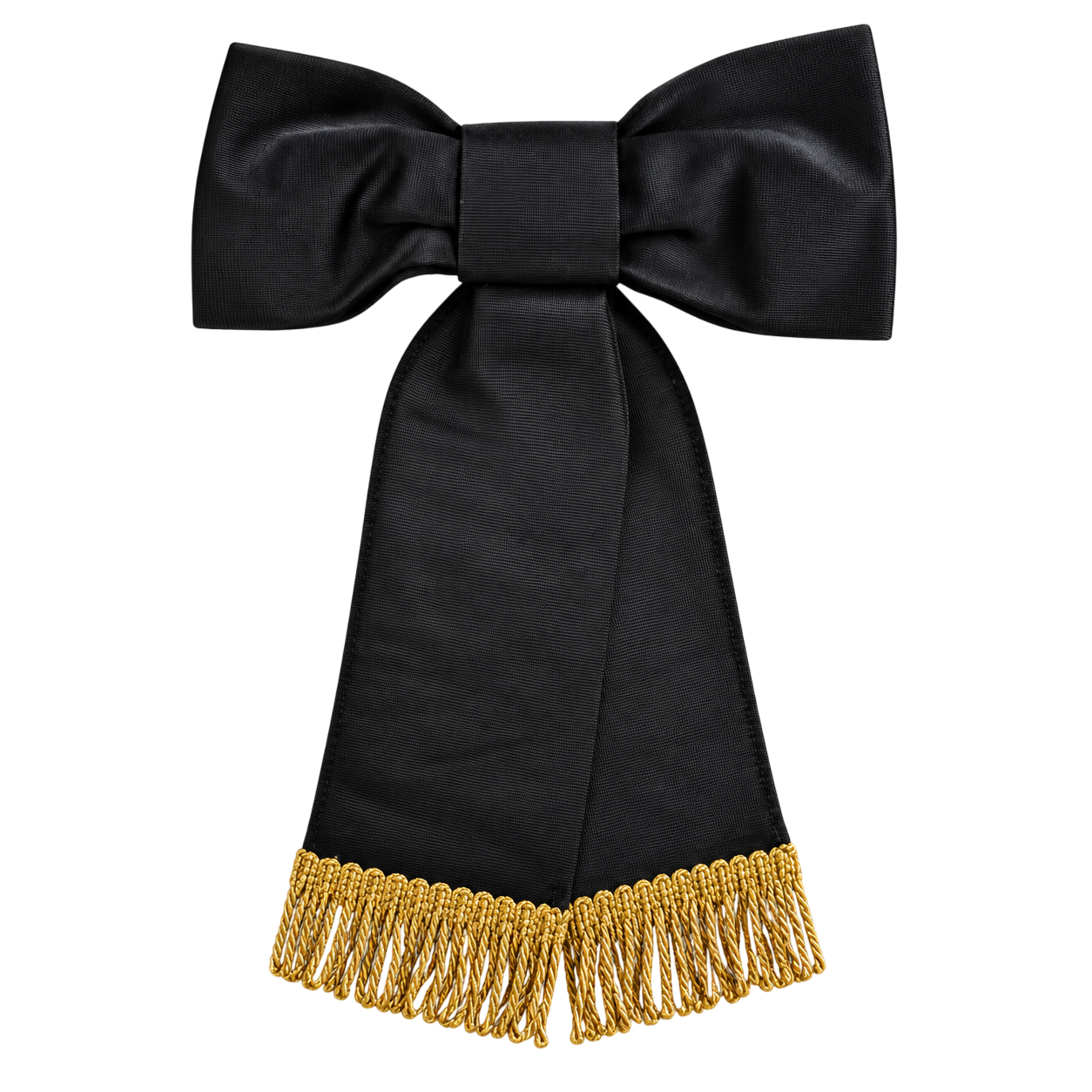 Rosetón negro con flecos dorados para estandarte de bomberos