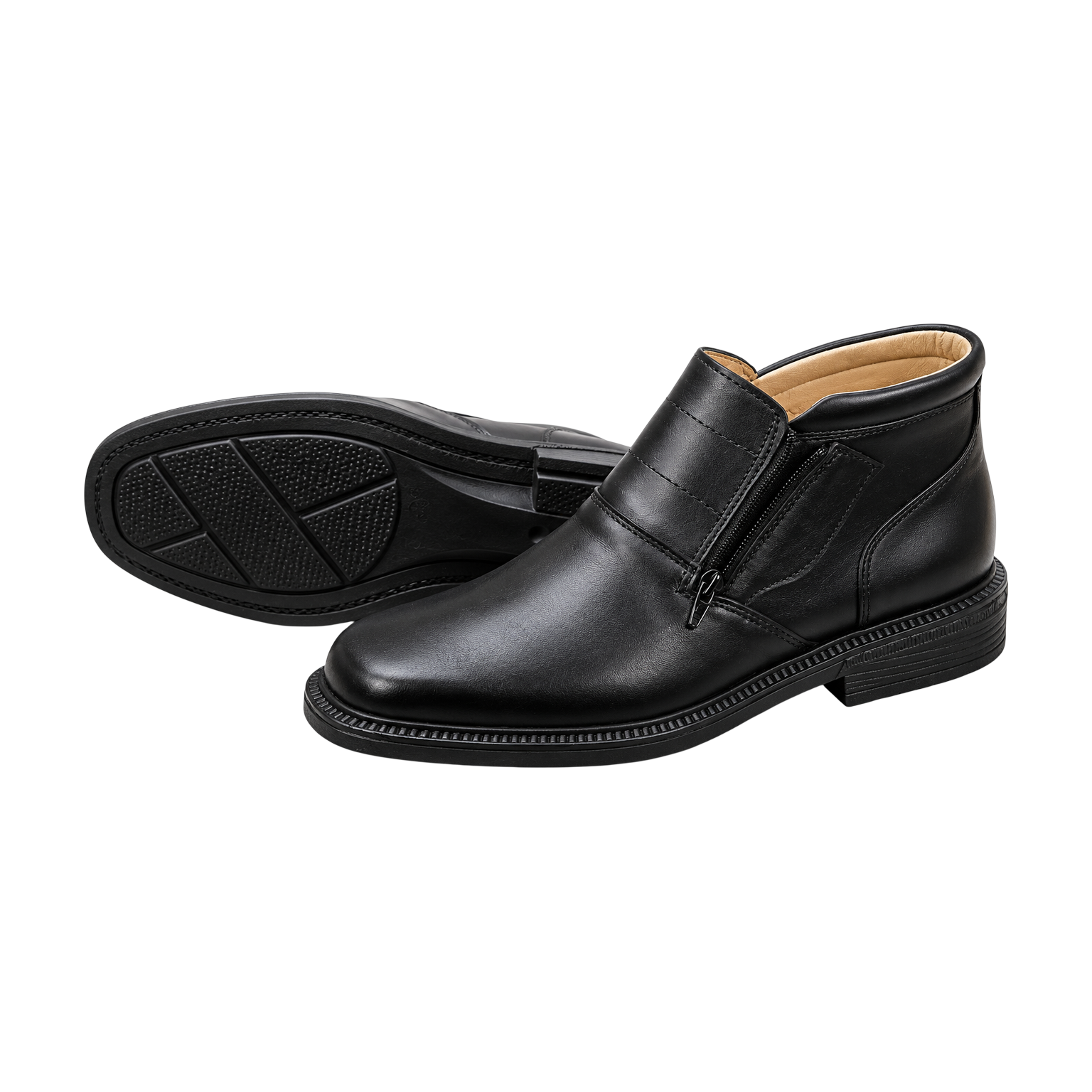 Zapato de cuero negro de vestir para uniforme de gala de bombero, hombre